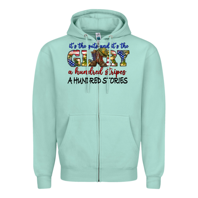 Its The Guts And Its The Glory A Hundred Stripes Zipper Hoodie by texasbilliewilder | Teevron