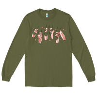 Army Green ballerina ballet shoes Long Sleeve Tee - MaliasSmallBusiness