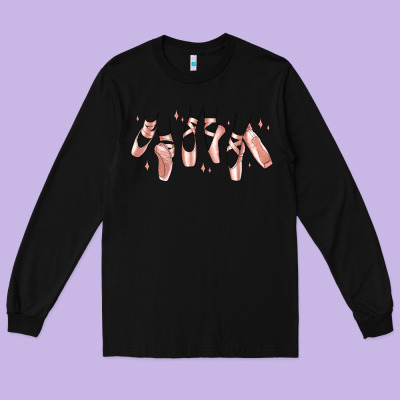 Long Sleeve Tee ballerina ballet shoes