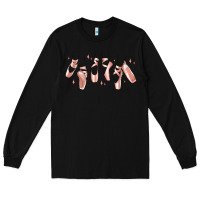 Black ballerina ballet shoes Long Sleeve Tee - MaliasSmallBusiness