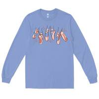 Colony Blue ballerina ballet shoes Long Sleeve Tee - MaliasSmallBusiness
