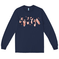 Navy ballerina ballet shoes Long Sleeve Tee - MaliasSmallBusiness