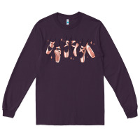 Plum ballerina ballet shoes Long Sleeve Tee - MaliasSmallBusiness