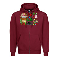 Burgundy fa la la la latte Zipper Hoodie - Zillion Design Studio