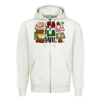 Oatmeal Heather fa la la la latte Zipper Hoodie - Zillion Design Studio