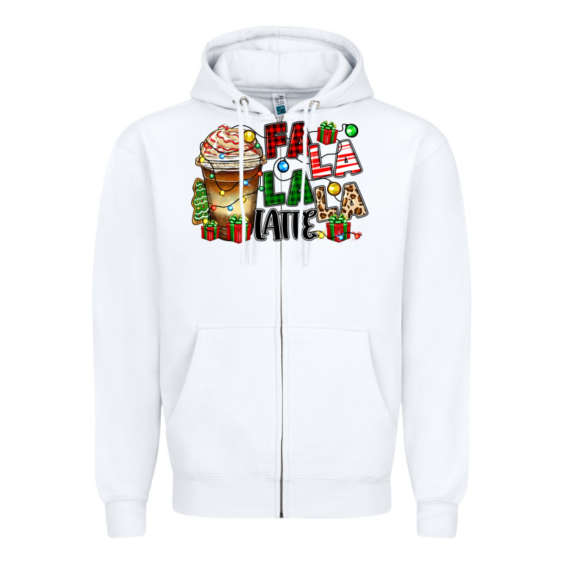 Fa La La La Latte Zipper Hoodie by Zillion Design Studio | Teevron