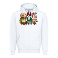 White fa la la la latte Zipper Hoodie - Zillion Design Studio