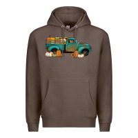 Coffee pumpkin farm truck no background Premium Hoodie - Jasminsmagicworld