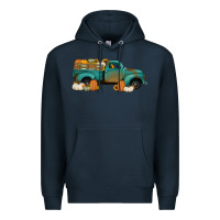 Navy pumpkin farm truck no background Premium Hoodie - Jasminsmagicworld