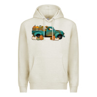 Oatmeal Heather pumpkin farm truck no background Premium Hoodie - Jasminsmagicworld