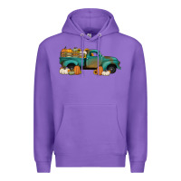 Purple pumpkin farm truck no background Premium Hoodie - Jasminsmagicworld