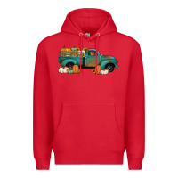 Red pumpkin farm truck no background Premium Hoodie - Jasminsmagicworld