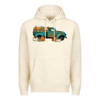 Sandshell pumpkin farm truck no background Premium Hoodie - Jasminsmagicworld