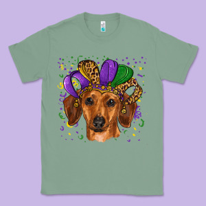 Mardi Gras Hat Dachshund Classic Tee Designed By Ranaportraitstore