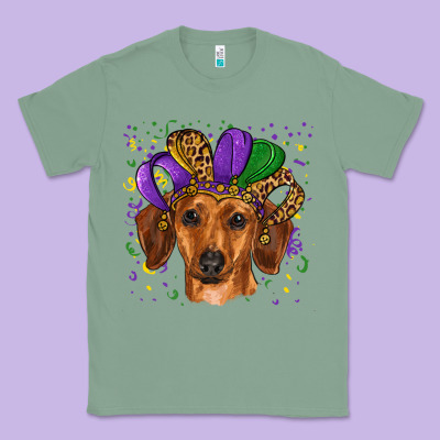 Mardi Gras Hat Dachshund Classic Tee Designed By Ranaportraitstore