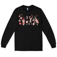 Black christmas ballerina shoes Long Sleeve Tee - MaliasSmallBusiness