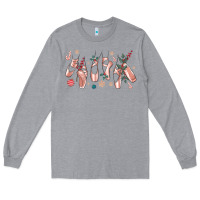 Heather Grey christmas ballerina shoes Long Sleeve Tee - MaliasSmallBusiness