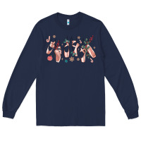 Navy christmas ballerina shoes Long Sleeve Tee - MaliasSmallBusiness