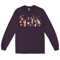 Plum christmas ballerina shoes Long Sleeve Tee - MaliasSmallBusiness