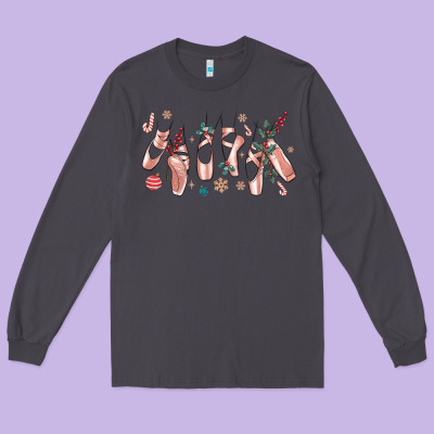 Long Sleeve Tee christmas ballerina shoes