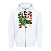 White im the sassy one elf Zipper Hoodie - Zillion Design Studio