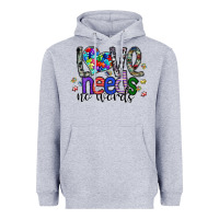 Heather Grey love need no words Heavyweight Hoodie - SublimationCraftShop