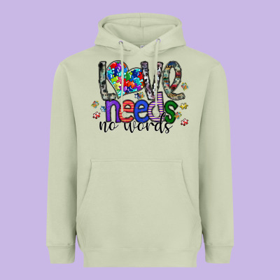Love Need No Words Heavyweight Hoodie Designed By Sublimationcraftshop