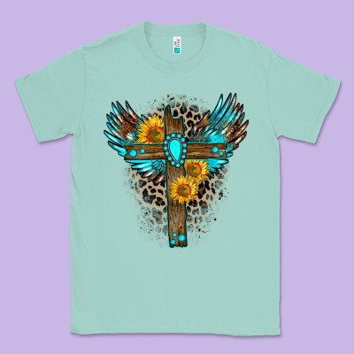 Classic Tee gemstone cross