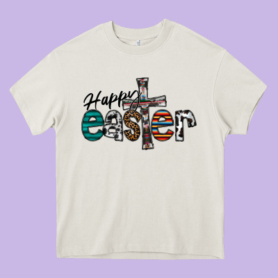 Happy Easter Heavy Core Tee Designed By Cowhidedigitalart