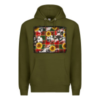 Army Green cowhide sunflowers candy canes Premium Hoodie - Jasminsmagicworld
