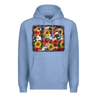 Colony Blue cowhide sunflowers candy canes Premium Hoodie - Jasminsmagicworld