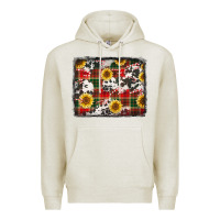 Oatmeal Heather cowhide sunflowers candy canes Premium Hoodie - Jasminsmagicworld