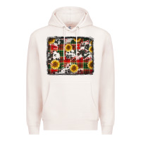 Pale Pink cowhide sunflowers candy canes Premium Hoodie - Jasminsmagicworld