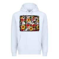 White cowhide sunflowers candy canes Premium Hoodie - Jasminsmagicworld