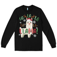 Black fa la la llama Long Sleeve Tee - MaliasSmallBusiness