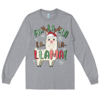 Heather Grey fa la la llama Long Sleeve Tee - MaliasSmallBusiness