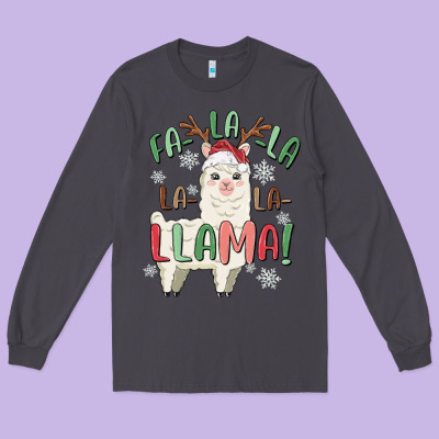 Long Sleeve Tee fa la la llama