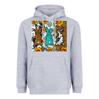 Heather Grey Easter bunnies leopard cowhide tumbler Easter Day Heavyweight Hoodie - Neo Western