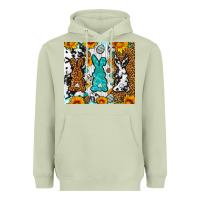 Matcha Easter bunnies leopard cowhide tumbler Easter Day Heavyweight Hoodie - Neo Western