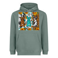 Sage Easter bunnies leopard cowhide tumbler Easter Day Heavyweight Hoodie - Neo Western