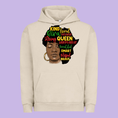 Black Woman Africa Silhouette Urban Hoodie Designed By Maliassmallbusiness