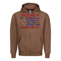 Chestnut land of the free america because of the brave Zipper Hoodie - texasbilliewilder