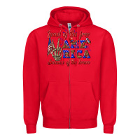 Red land of the free america because of the brave Zipper Hoodie - texasbilliewilder