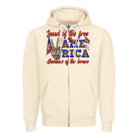 Sandshell land of the free america because of the brave Zipper Hoodie - texasbilliewilder