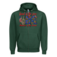Sports Green land of the free america because of the brave Zipper Hoodie - texasbilliewilder