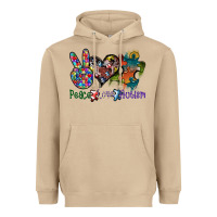 Mushroom peace love autism Heavyweight Hoodie - SublimationCraftShop