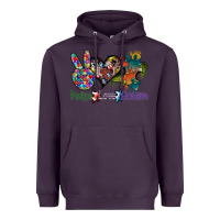 Plum peace love autism Heavyweight Hoodie - SublimationCraftShop