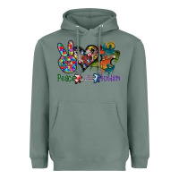 Sage peace love autism Heavyweight Hoodie - SublimationCraftShop