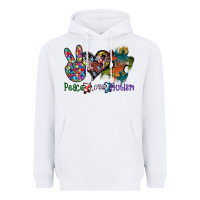 White peace love autism Heavyweight Hoodie - SublimationCraftShop