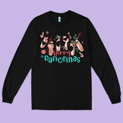 Long Sleeve Tee merry dancemas christmas ballet